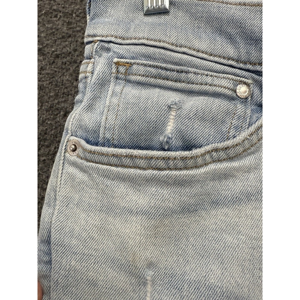 Mens 33x32 H&M Denim Skinny Distressed Jeans Light Wash Coupe Moulante Mid Rise - Picture 8 of 16